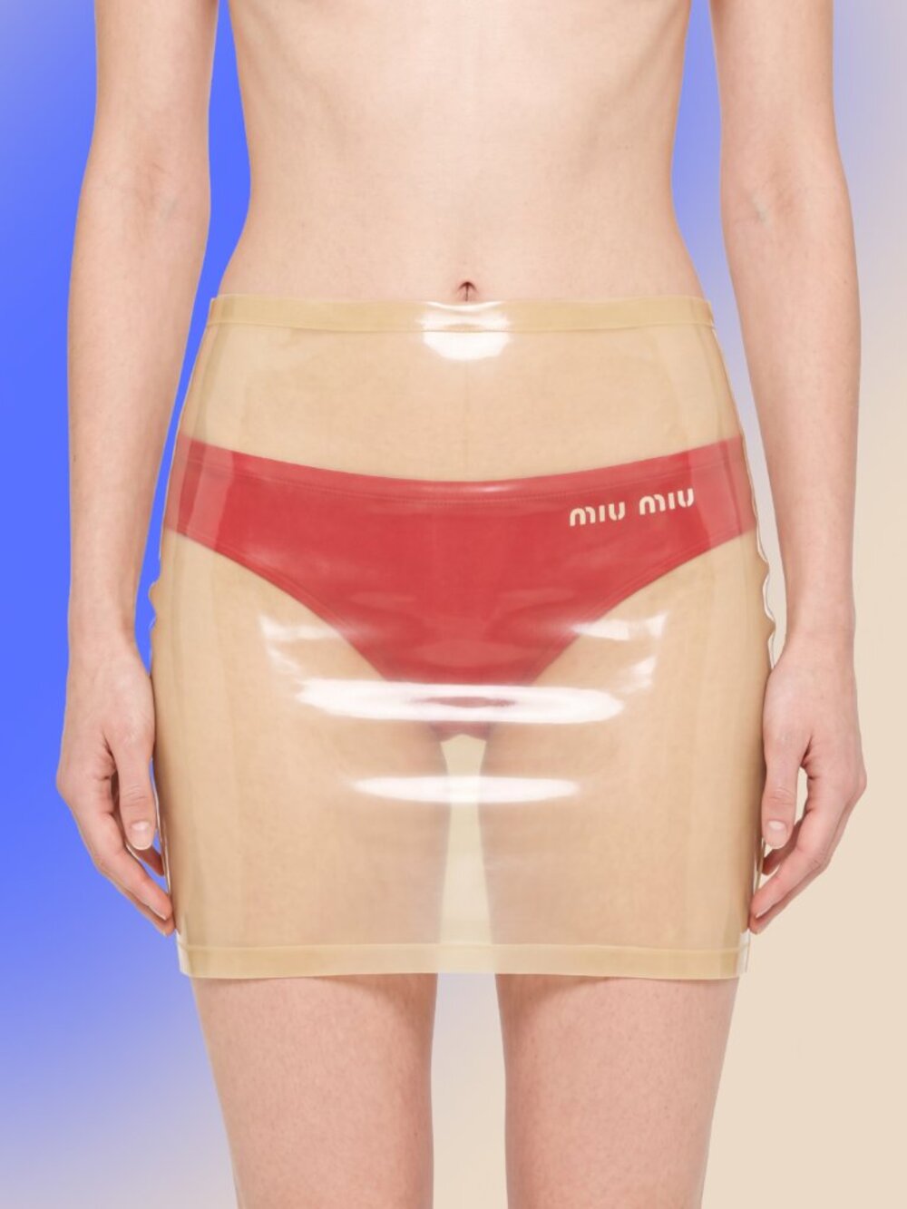 NuskUwU · Transparent Latex Mini Skirt